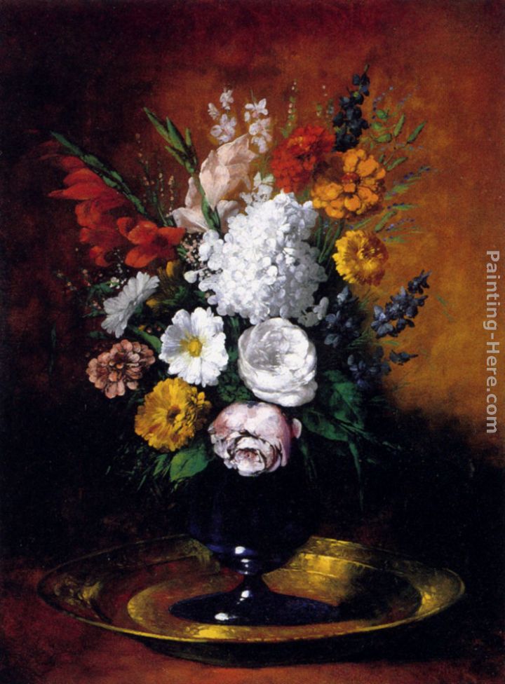 Vase De Fleurs painting - Germain Theodure Clement Ribot Vase De Fleurs art painting